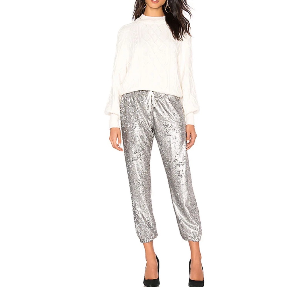 David Lerner James Sequin Lounge Metallic Joggers